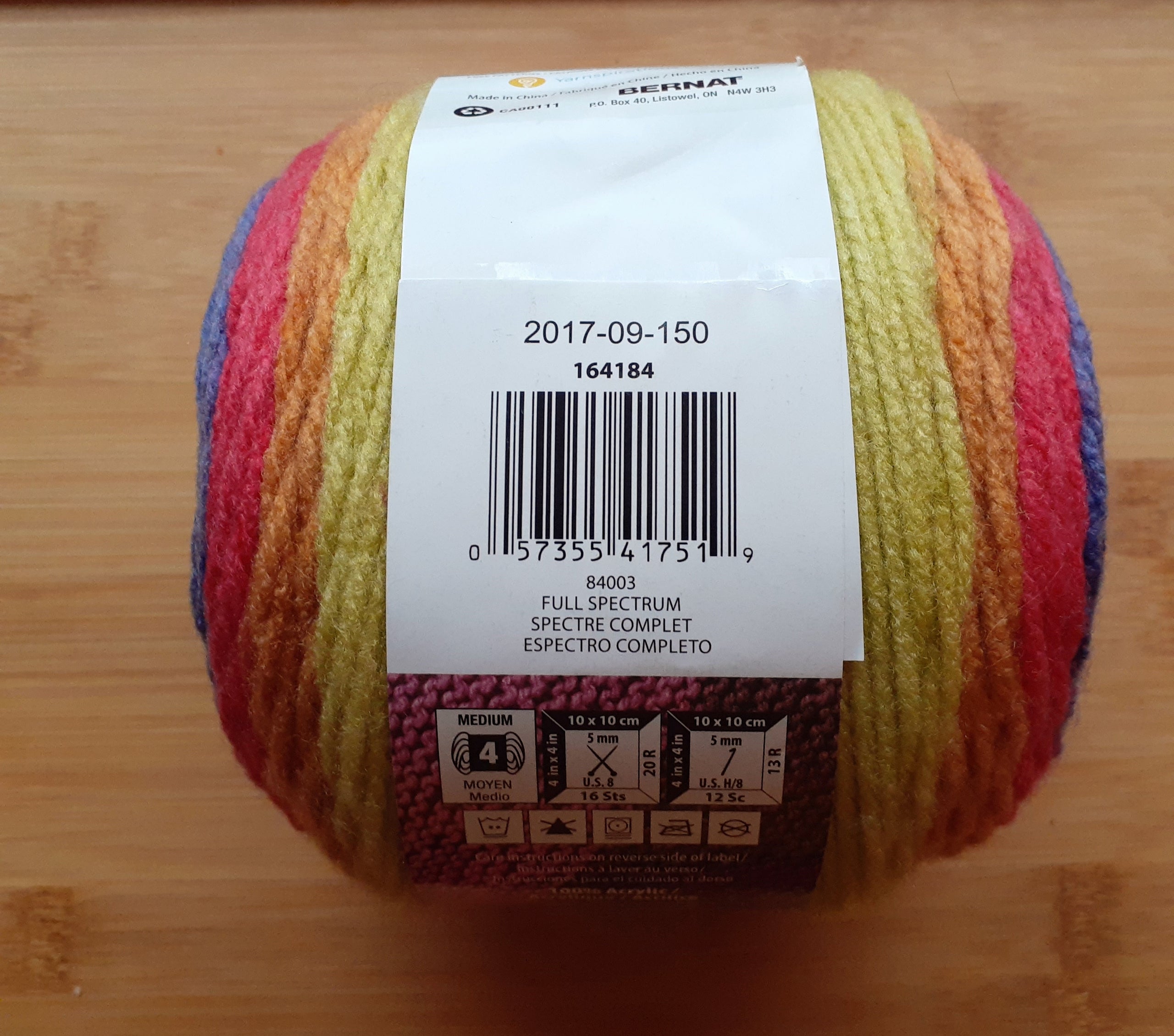Bernat Pop Self Striping Yarn 5 oz 280 yards